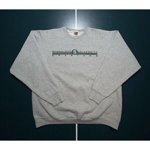 Vintage 90s Michigan State University‎ Crewneck Sweatshirt Men's XL Heavy Gray